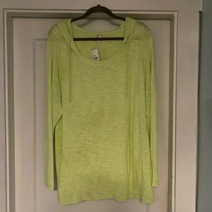 Lane Bryant Active Wear Cotton & Polyester Hoodie, Sz 18/20, NWT in Bright Green